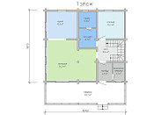 Дом шале из бруса с сауной полутораэтажный 10х11 Мира